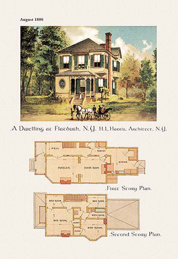 «A Dwelling at Flatbush, New York», impression