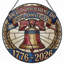 Panneau de fenêtre en verre pour décoration intérieure American Independance USA 250th Anniversary - H 12 po-126676276