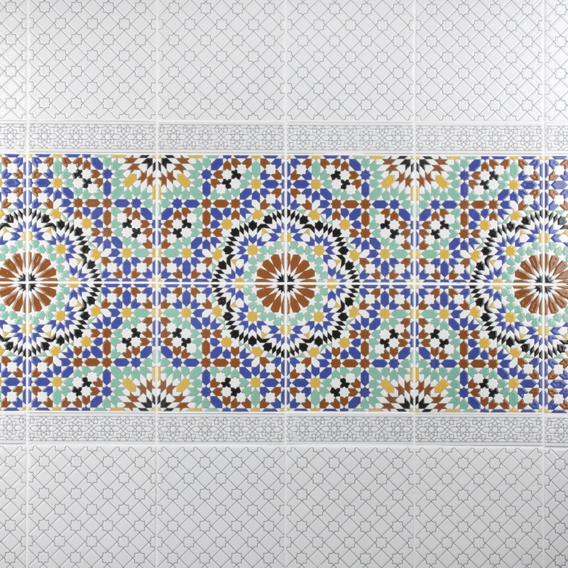 Sevillano Andalusia 8" x 8" Ceramic Patterned Field Tile
