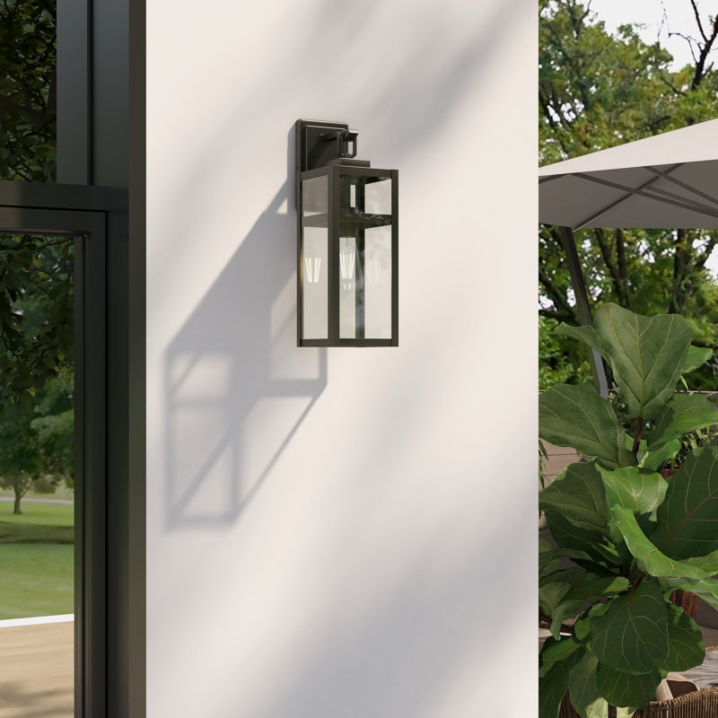 Outdoor Waterproof Vintage Black Wall Light, 17.99" H x 5.93" W x 5.93" D