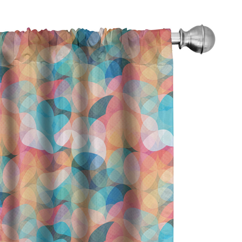 Geometric Semi-Sheer Rod Pocket Sliding Panel, 28" x 95"