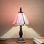 Lampe de table Tiffany rose à 1 lumière de 7 pouces, style artisanal en verre coloré-416853412