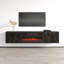 Meuble télé 70,9 po avec foyer électrique Galin, finition brillante, fixation murale-1268007729
