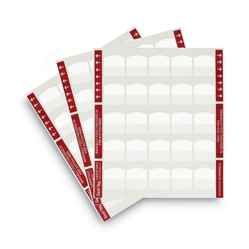 Redi-Tag White Laser Printable Index Tabs, 1.13" Wide, 100/Pack