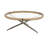 Cole And Grey Round Coffee Table With Brown Wooden Framed Glass Tabletop