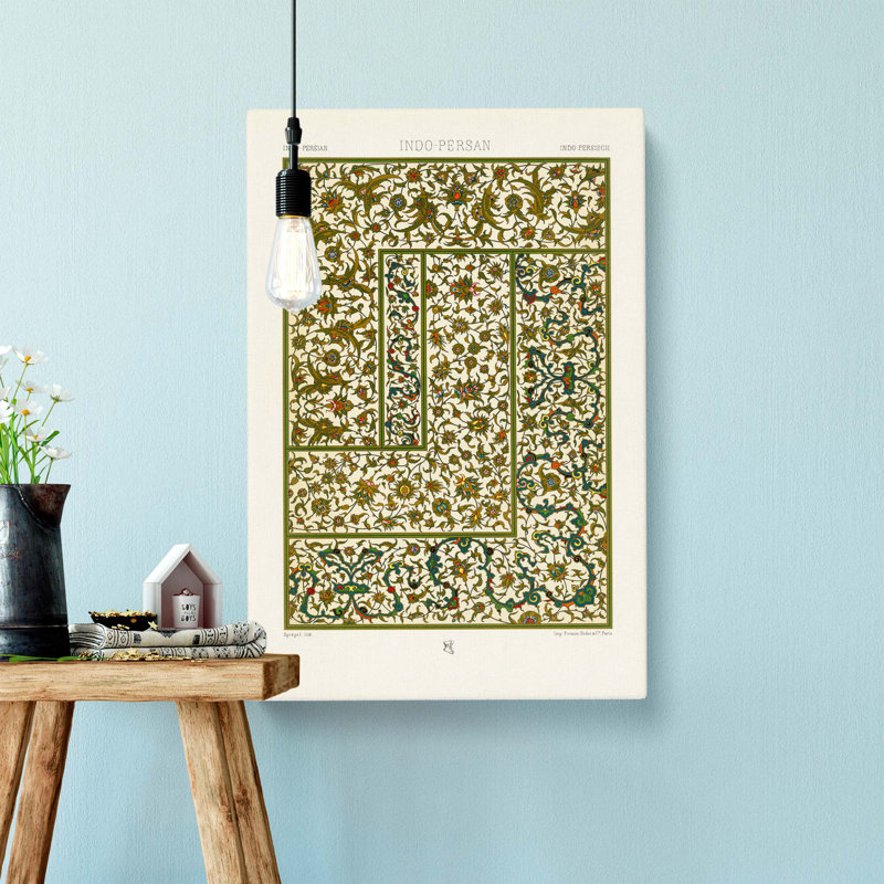 Indo Persian Pattern With Flowers by Albert Racinet - Wrapped Canvas, 76cm H x 50cm W x 3cm D