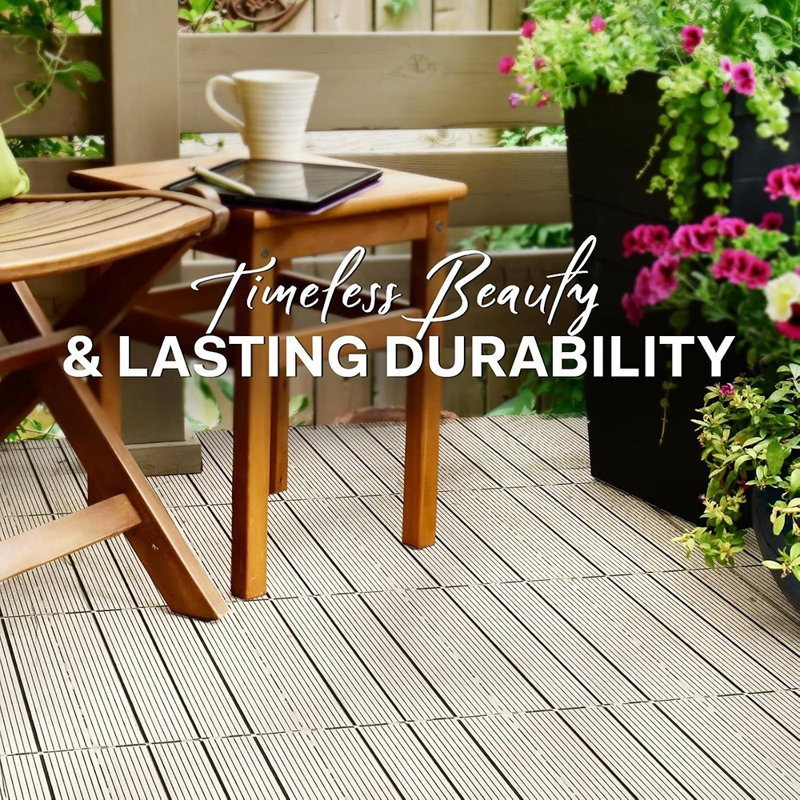 Dalles de terrasse composites emboîtables, revêtement de sol extérieur résistant aux intempéries pour patio, balcon, terrasse sur le toit et terrasse, gris
