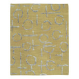 Mercurio Geometric Area Rug in Green/Silver