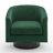 Applewold Upholstered Dark Green Corduroy Swivel Barrel Chair with Solid Wood Base-108258980