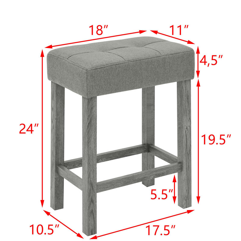 Bar Table, Dining Table, Sofa Table With Power Outlet, 3 Upholstered Stools, 4 Piece Bar Table And Chair Set, Grey, Grey