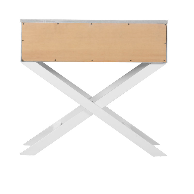 Table de chevet blanche pour la chambre à coucher - Design moderne et économique avec tiroir de rangement