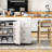 74.8" Kitchen Island With Extendable Dining Table, Kitchen Storage Cart With 3 Drawers, Power Outlet, Rolling Kitchen Island On Wheels With Spice Rack And 2 Door Cabinet, Kitchen Island-1539409800