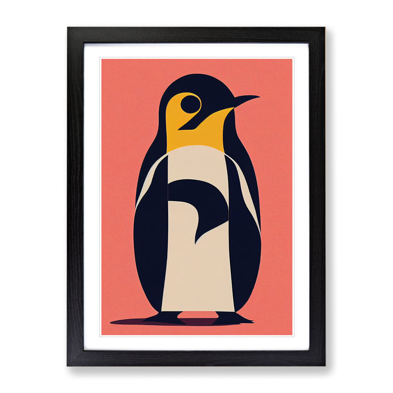 XV1022-3469X Penguin Abstract No.5 - Print, 64cm H x 46cm W, Black Frame, No Matte