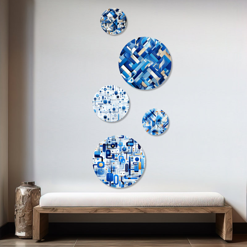 Clevia - Ensemble d'art mural moderne géométrique rond de 5
