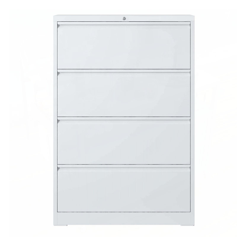 Classeur latéral durable à 4 tiroirs avec serrure, idéal pour les solutions de rangement pour la maison et le bureau