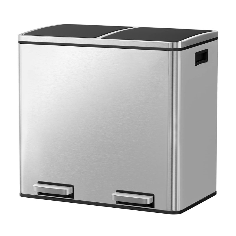 Steel Step On Kitchen Trash Can - 12.6 Gallons