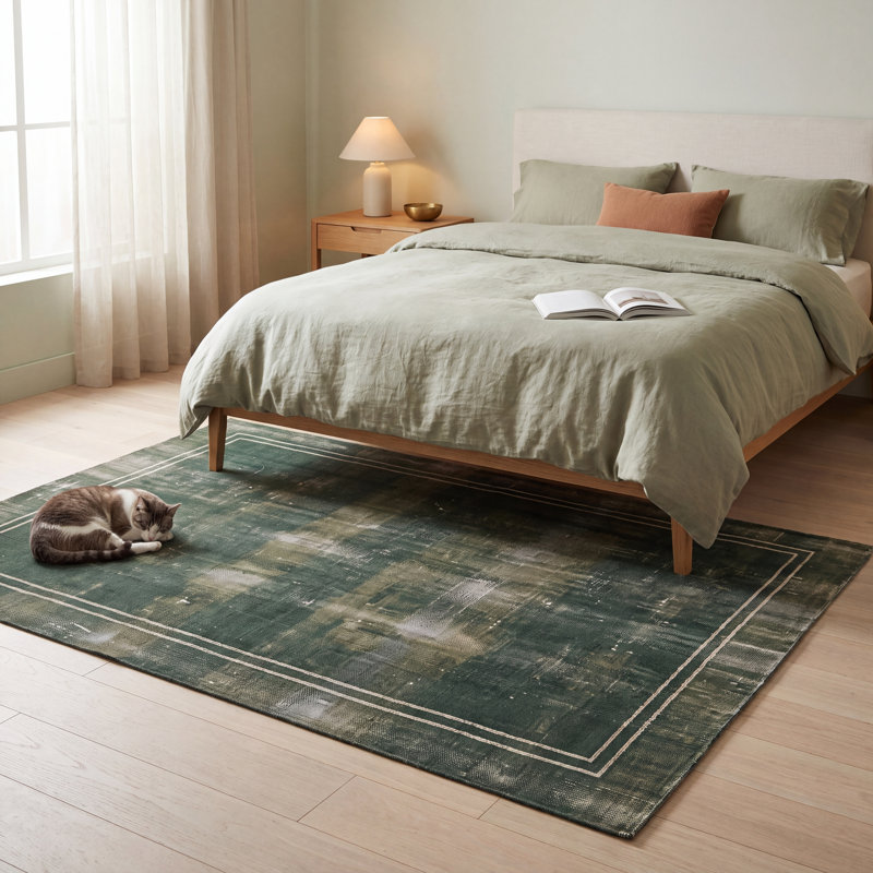 Tapis d'intérieur lavable pour la salle à manger Cicely, Rectangle 7 pi 10 po x 12 pi 2 po