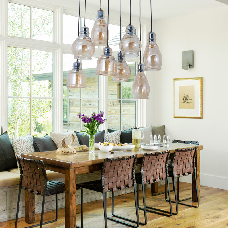  8 - Light Dimmable Cluster Pendant With Matte Black Finsh