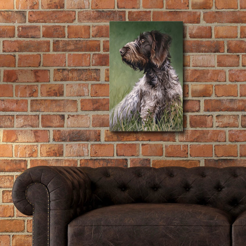 Art mural en verre Hokku Designs «Dogs German Wirehaired Pointer» par Lindsay Kivi, H 24 po x l 16 po x P 0,2 cm