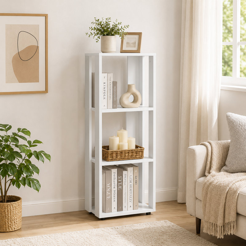 Bibliothèque blanche 39 "à 4 niveaux