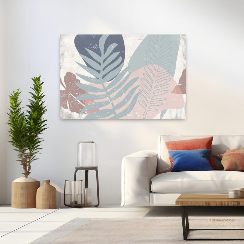 Art floral de paysage naturel rustique abstrait, H 32 po x l 48 po