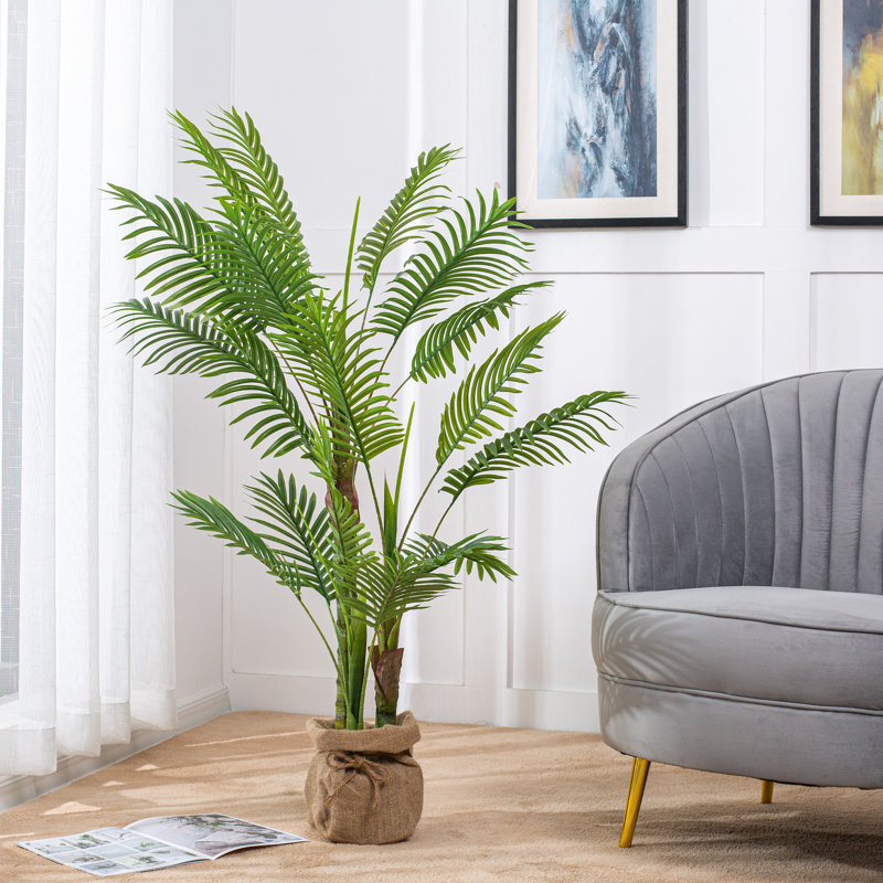 Palmier artificiel en pot, H 50,39 po x l 41,34 po x P 30,71 po