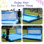 Piscine extérieure avec système de filet de volleyball de plage de 33 pieds en PVC avec pompe à air de 800 W pour la cour arrière
