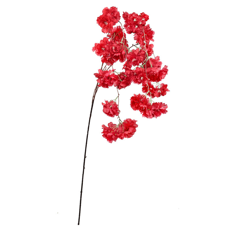 Jet de fleurs de cerisier en cascade, Rouge