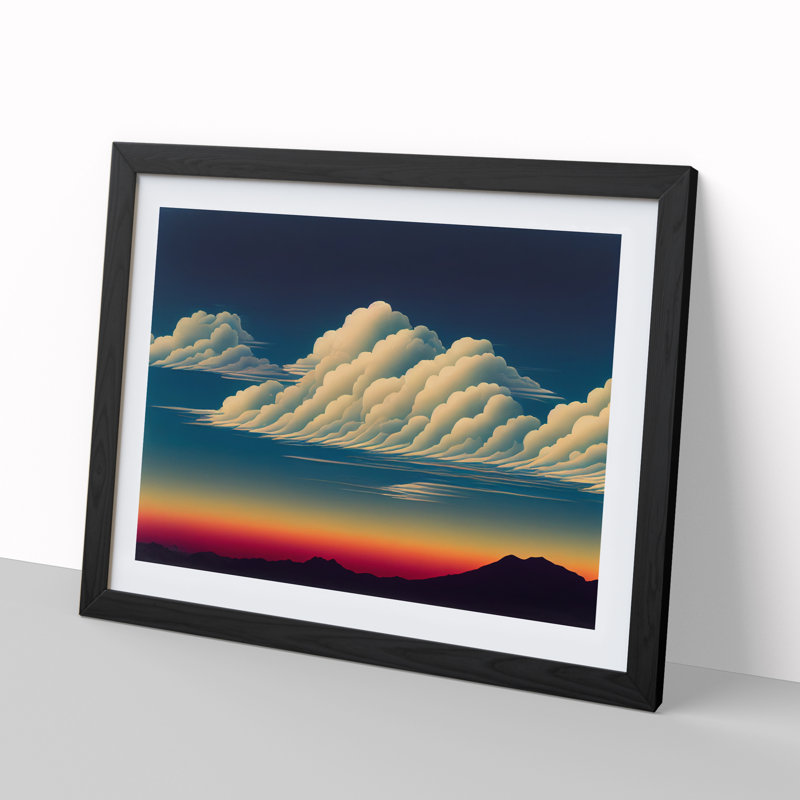 Dramatic Clouds - Single Picture Frame Print, Black Framed, 46cm H x 64cm W x 2cm D