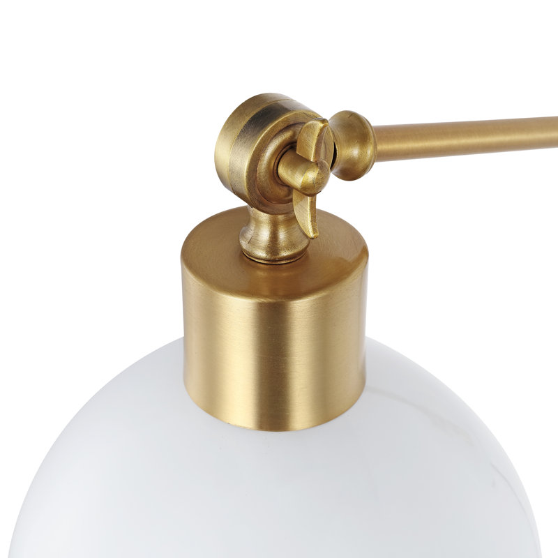 Cimarron Iron Plug-in Swing Arm Sconce with USB Charging Port, White