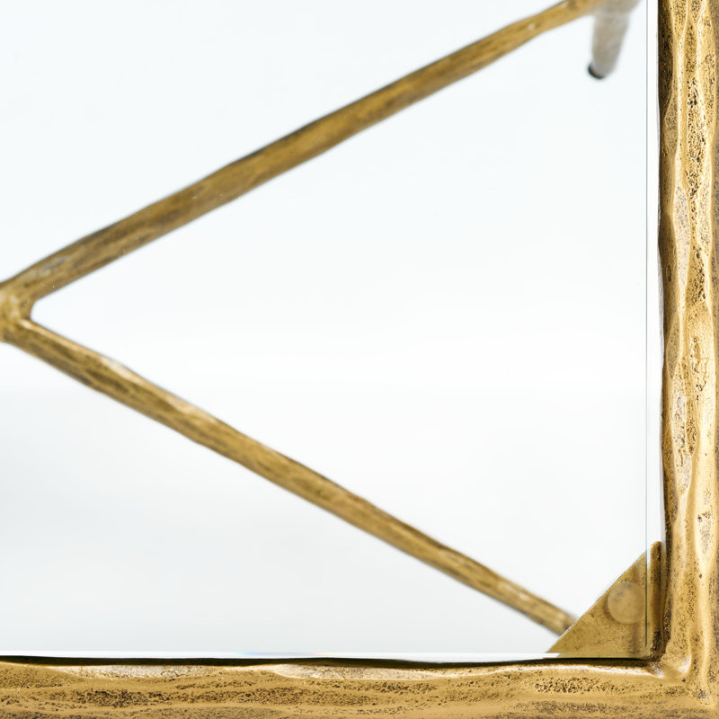 Isabellina Metal and Glass Accent Table, Brass