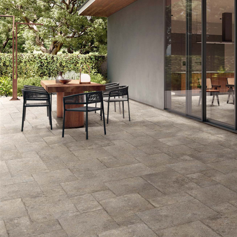 Carrelage en porcelaine aspect pierre Gascogne, Grigio Scuro gris foncé