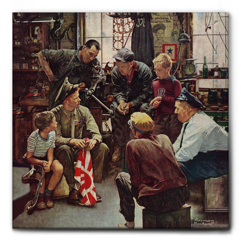 Ritorno A Casa Del Soldato by Norman Rockwell - Unframed Painting on Canvas, 95cm H x 135cm W