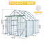 Base surélevée en polycarbonate à double porte de 8 pi x 8 pi et serres en aluminium robuste