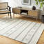 Tapis rectangulaire en laine touffeté à la main noir / beige-85359412