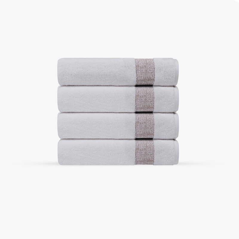 Pera 4 pcs Turkish Wash Towels Set, Beige