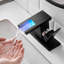 Robinet de lavabo de salle de bain à DEL, bec cascade avec changement de 3 couleurs, fixation sur le comptoir, poignée simple, mélangeur d'eau froide et chaude, installation à un trou dans le lavabo noir-122075558