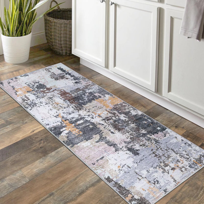 Tapis abstraits lavables pour le salon, Tapis de couloir 2 pi x 6 pi