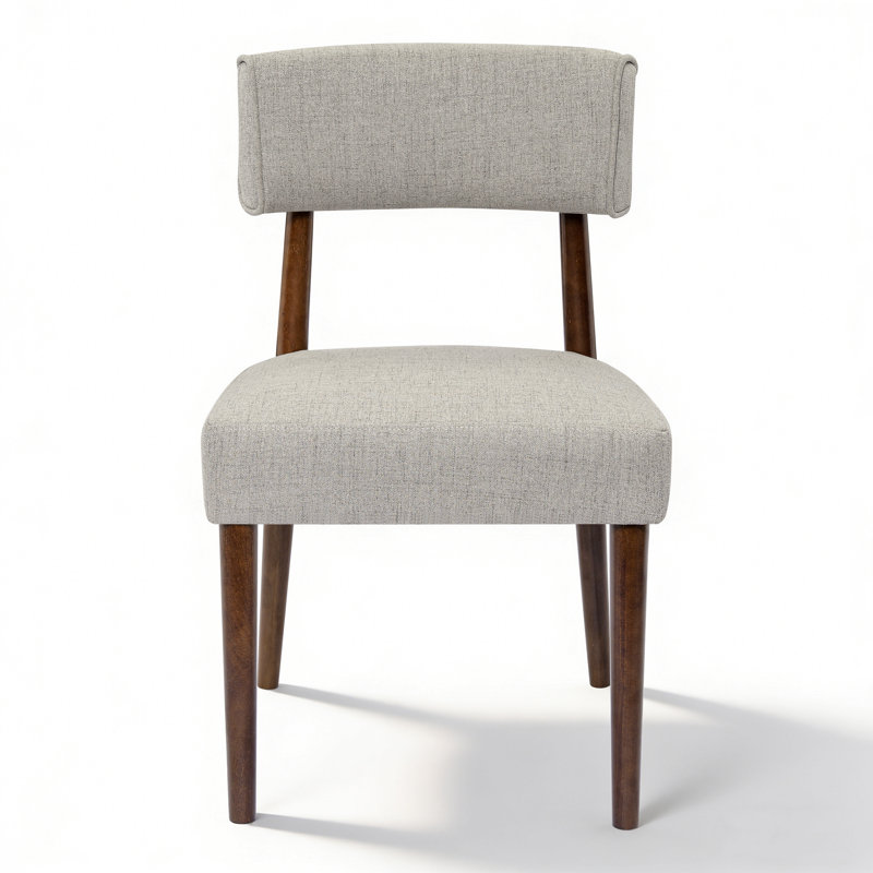 Chaise d'appoint rembourrée en bois massif, 4, Gris, Bois espresso