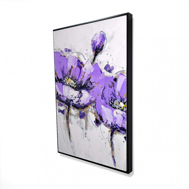 "Fleurs d'anémone mauve" sur toile