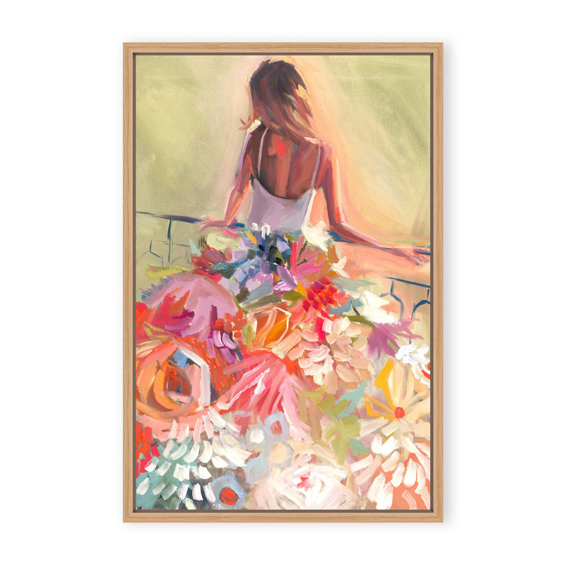 Nature Inspired Blossom Reverie: The Enigmatic Backdrop, 30" H x 24" W x 1.125" D, Framed Print, White