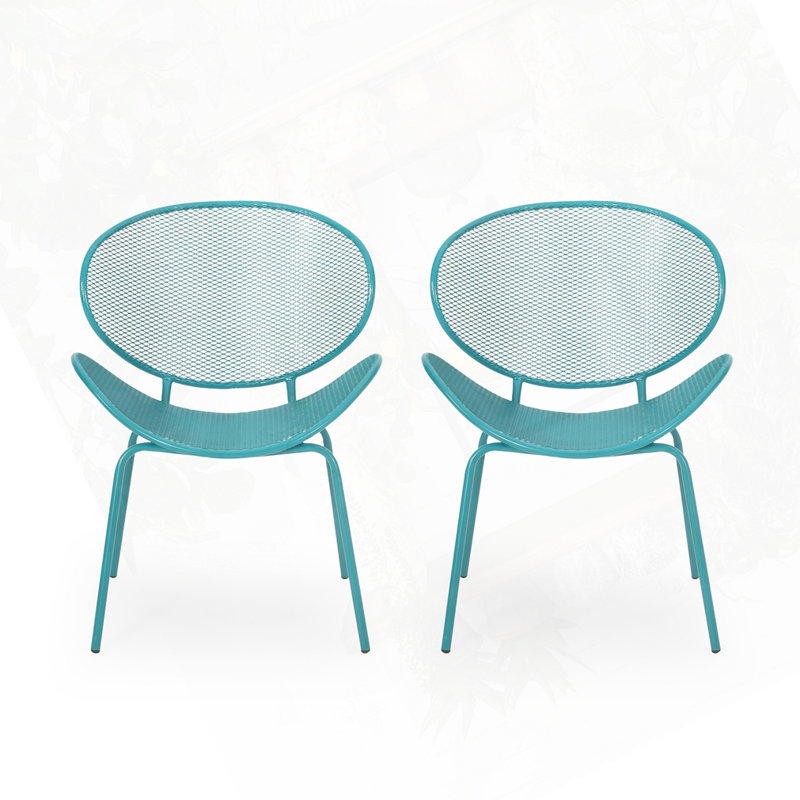 Chaise d'extérieur en fer, Bleu sarcelle