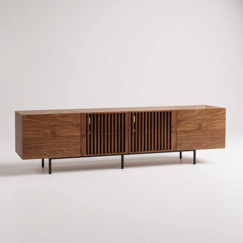 Banvra Mid-Century Modern TV Stand with 4 Storage Cabinets for Living Room