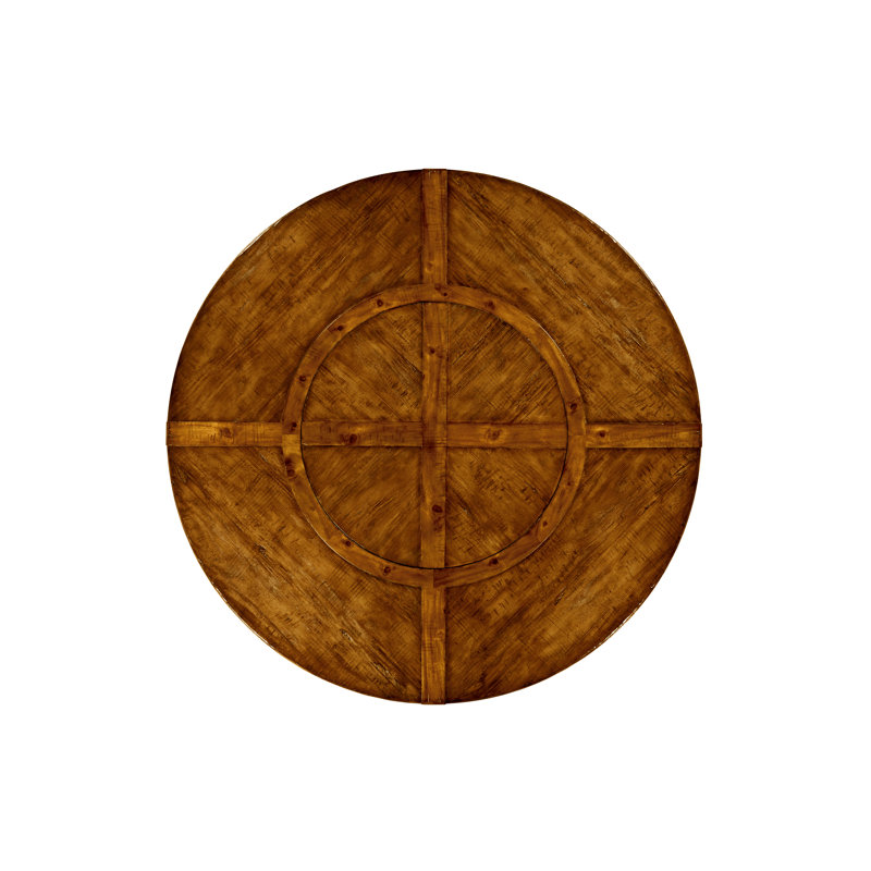 Casually Country Round Walnut Wood Dining Table, Country Farmhouse Walnut, 72" W x 72" L