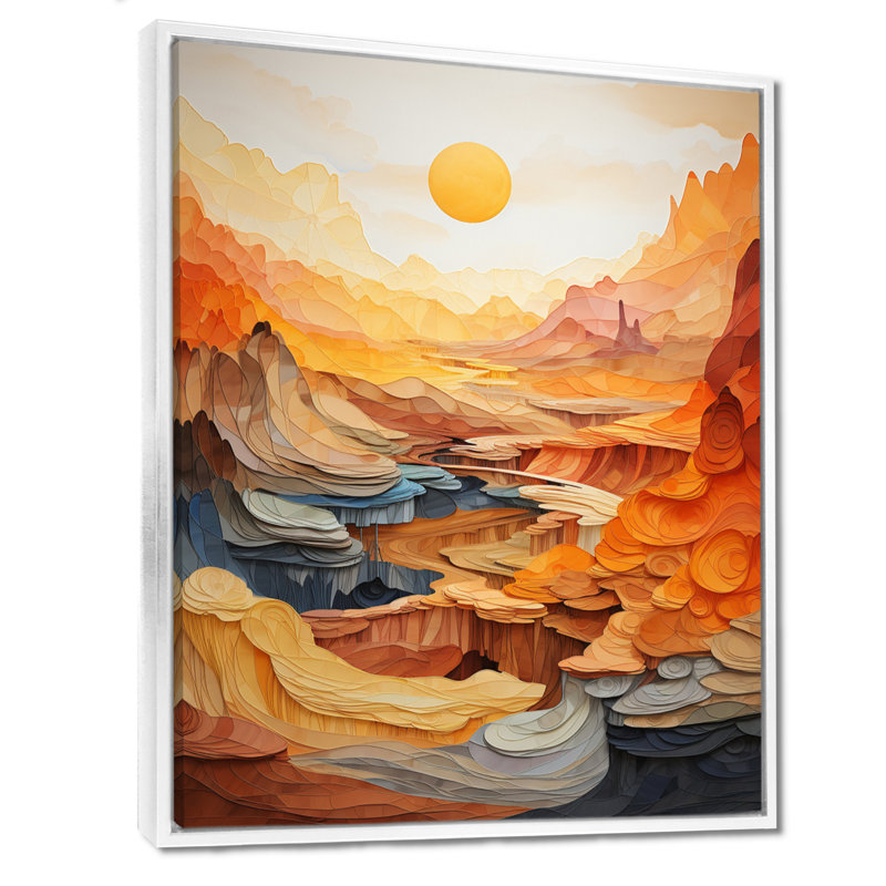 Isold Bold Landscape Canyon Desert II - Canyon, art mural, 40" H x 30" W, Cadre flottant blanc