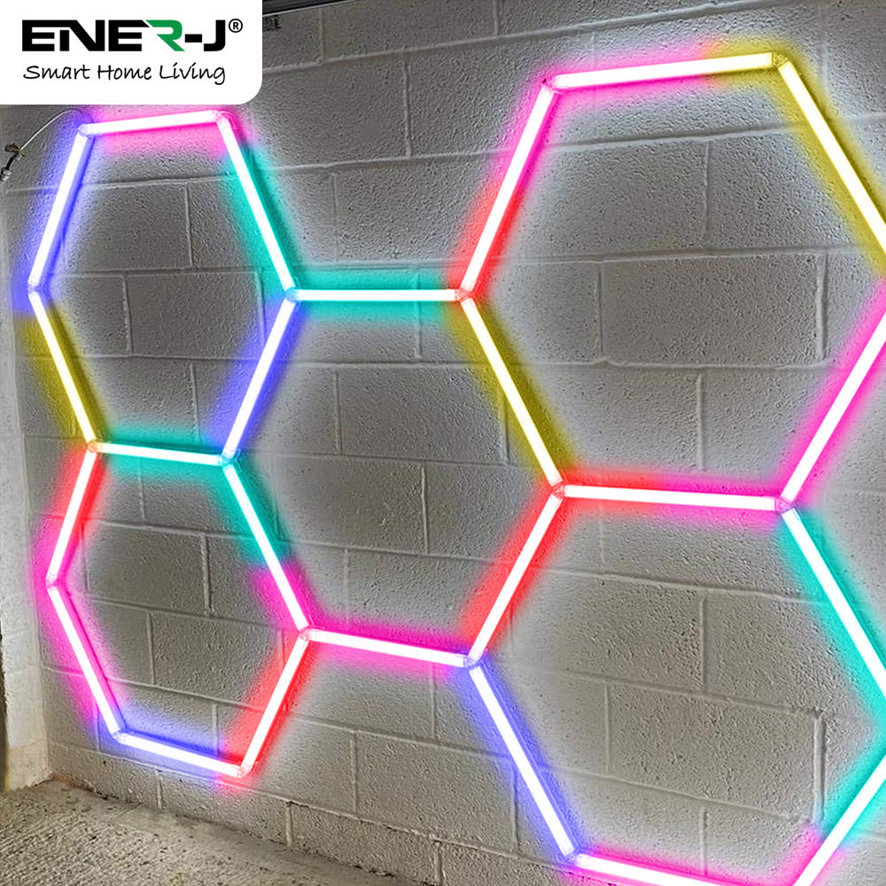 Ener J Hexagon Showroom LED Designer Light RGB with Remote 150W 240V