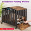 Mobilier de cage robuste pour chien, cage décorative pour chien avec fenêtre d'alimentation, porte-nom, roues à 360 °