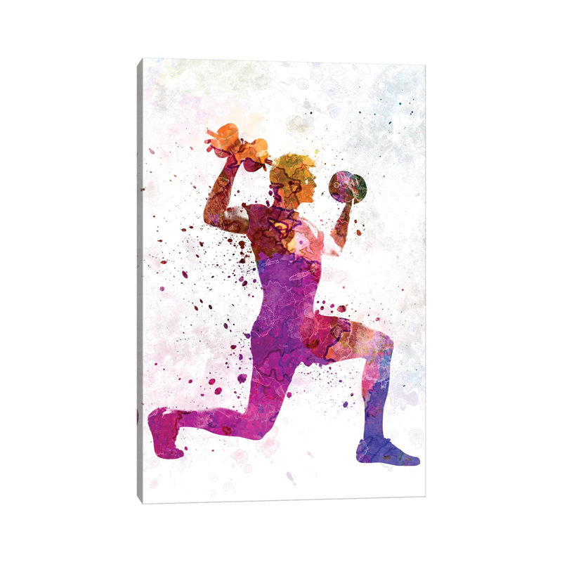 Reproduction d'art sur toile tendue, "Man man exercing musculation" par Paul Rommer, H 40 po x l 26 po x P 1,5 po