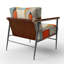 Fauteuil d'appoint rembourré Serendipity Mid-Century Geometrics I-1488020159