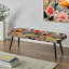 Banc rembourré floral noir-135453641